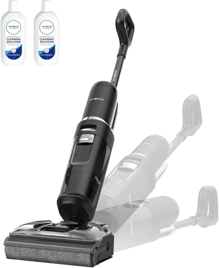 Tineco Floor One S7 Stretch : aspirateur sans fil avec autonomie de 50 minutes et nettoyage automatique.