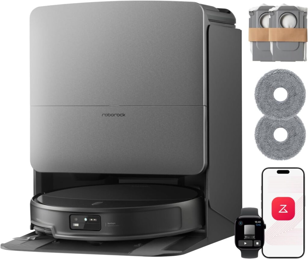 Roborock Saros 20 Set : Aspirateur robot avec système StarSight 2.0 et technologie FlexiArm.