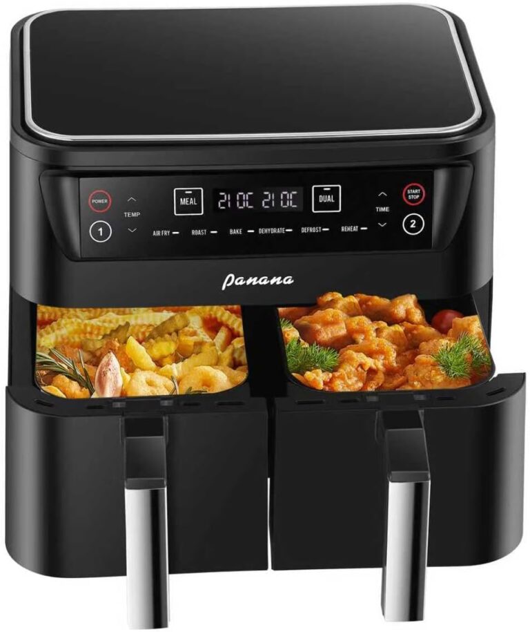 Panana 8L Air Fryer 6-en-1 avec double zone et 2400W : capacité de cuisson variée
