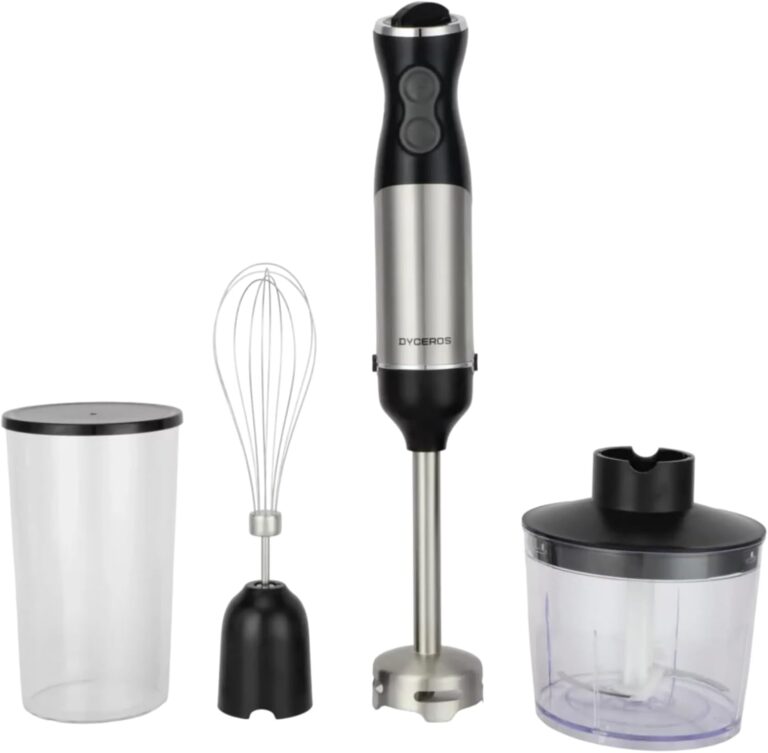 Slash 1000W 3-en-1 : Mixeur plongeant avec base en acier inoxydable et accessoires inclus.