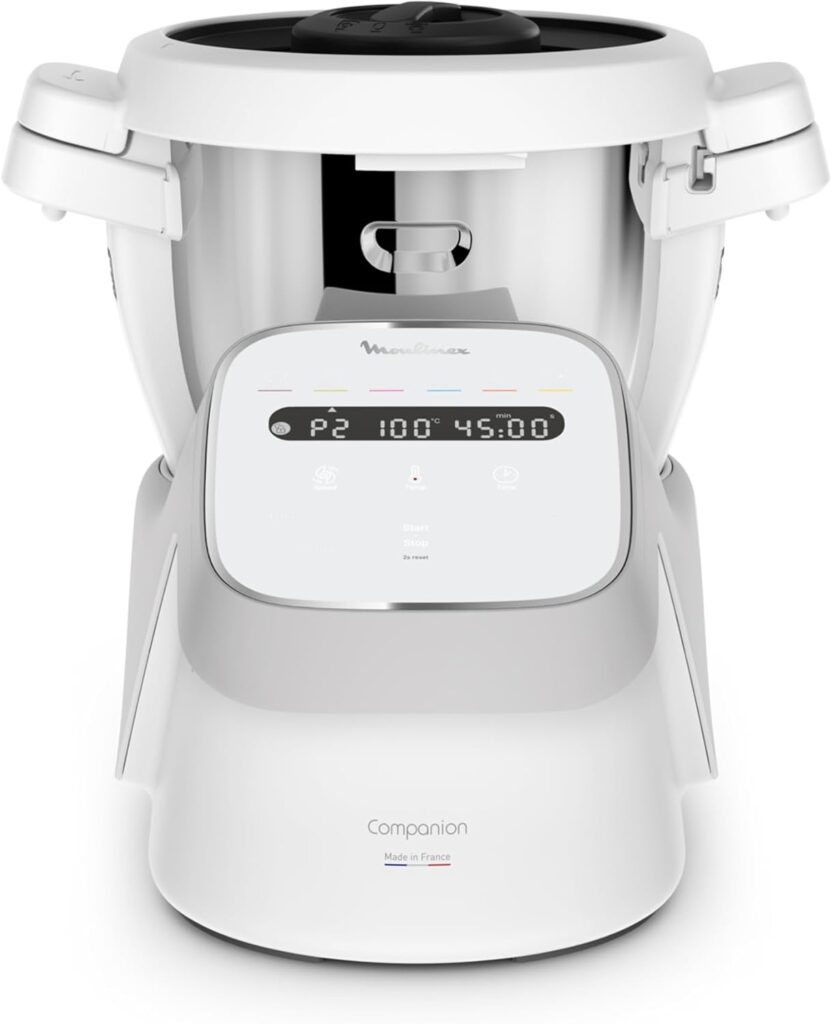 Moulinex Companion HF8408F1 : Robot de cuisine français, 14 fonctions, capacité XL pour 10 personnes