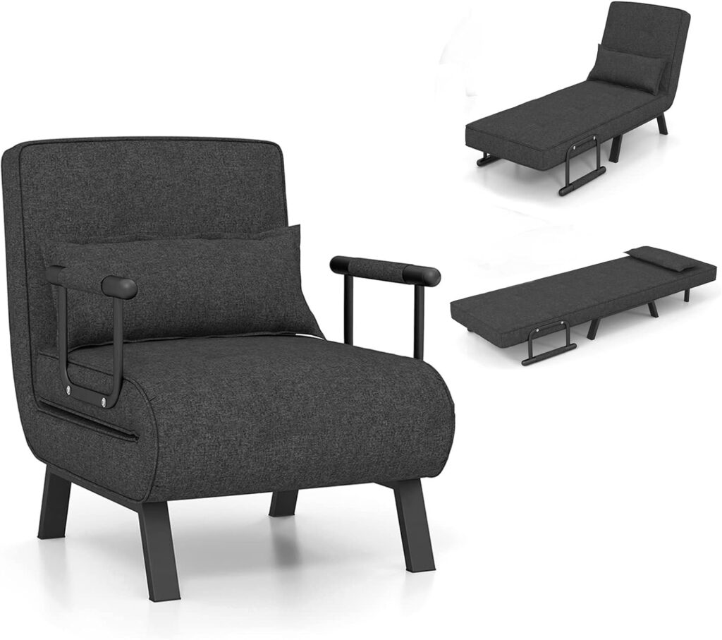 Chaise convertible RELAX4LIFE : canapé-lit pliant avec dossier réglable et housse amovible.