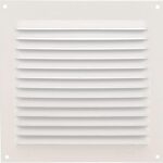 Amig présente une grille de ventilation carrée de 150 x 150 mm en aluminium blanc pour une utilisation intérieure.