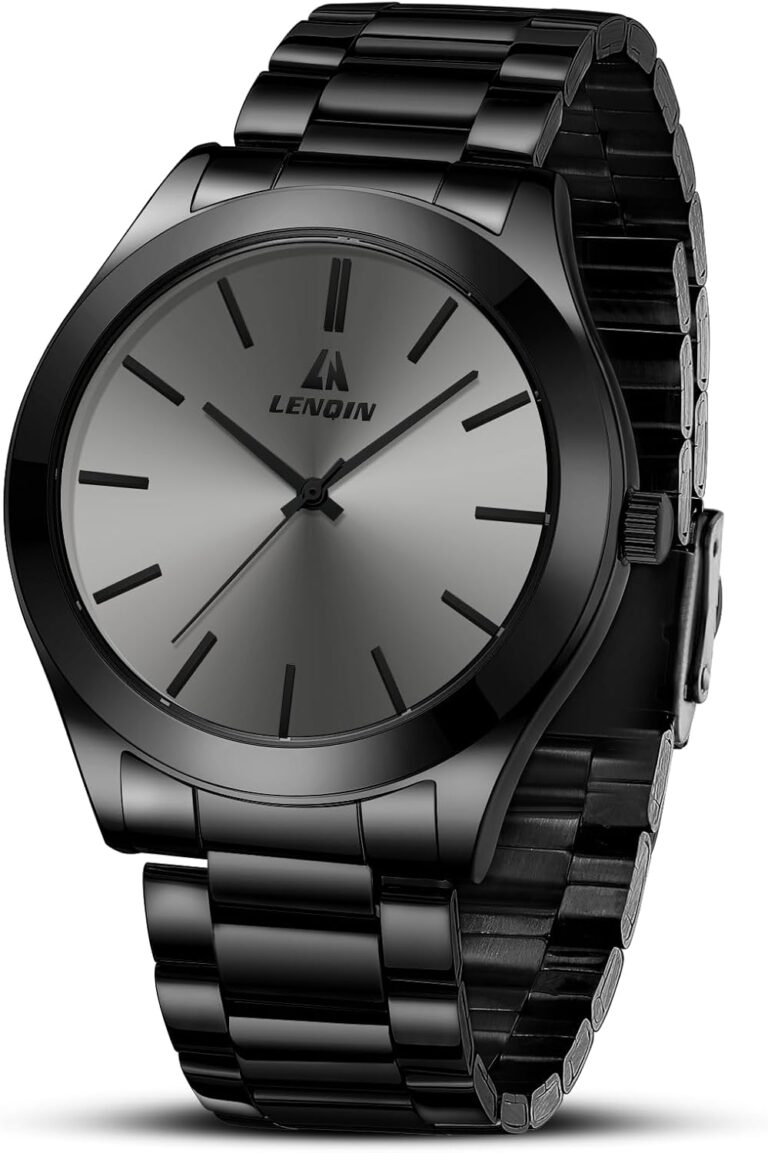 LN LENQIN : Montre homme en acier inoxydable waterproof avec mécanisme analogique quartz