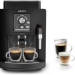Krups présente la machine à expresso automatique Harmony EA5088E0 avec mousseur vapeur.