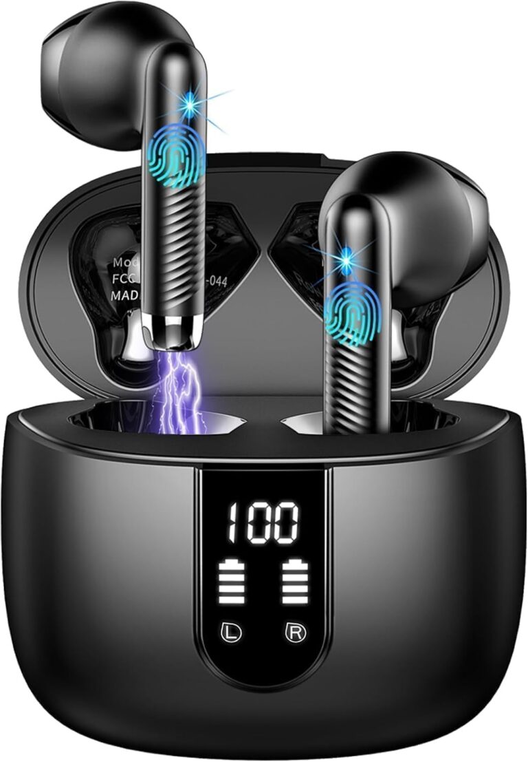 Casque sans fil Bluetooth 5.4 avec réduction de bruit et étanchéité IP7 pour le sport et le travail.