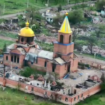 Destruction du village de Vodyanske dans la région de Donetsk par l&rsquo;armée russe.