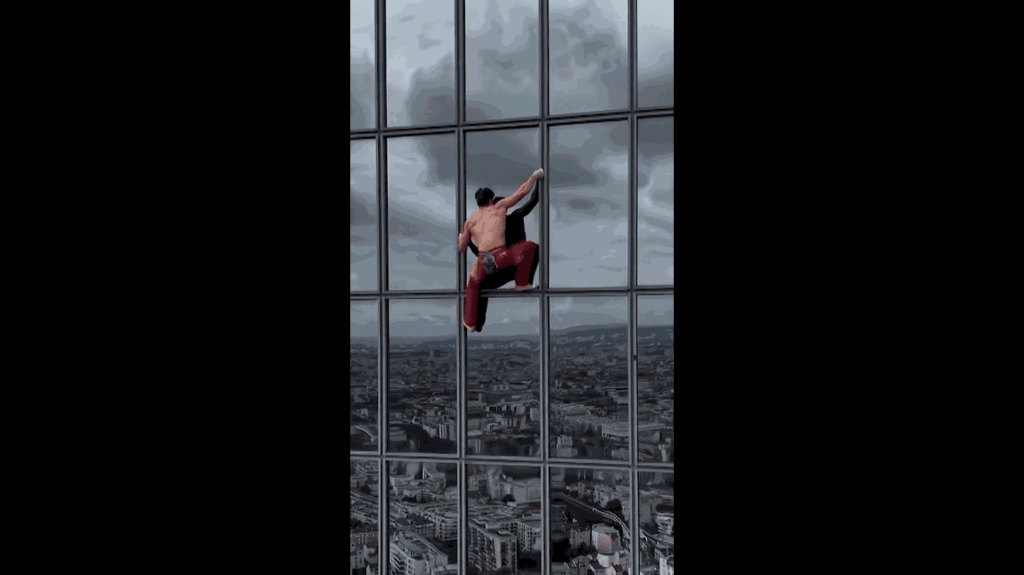 Un homme escalade la tour Montparnasse à mains nues, atteignant 210 mètres de hauteur.