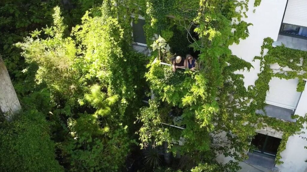 À Nantes, un habitant transforme sa cour d’immeuble en espace vert pour les résidents.