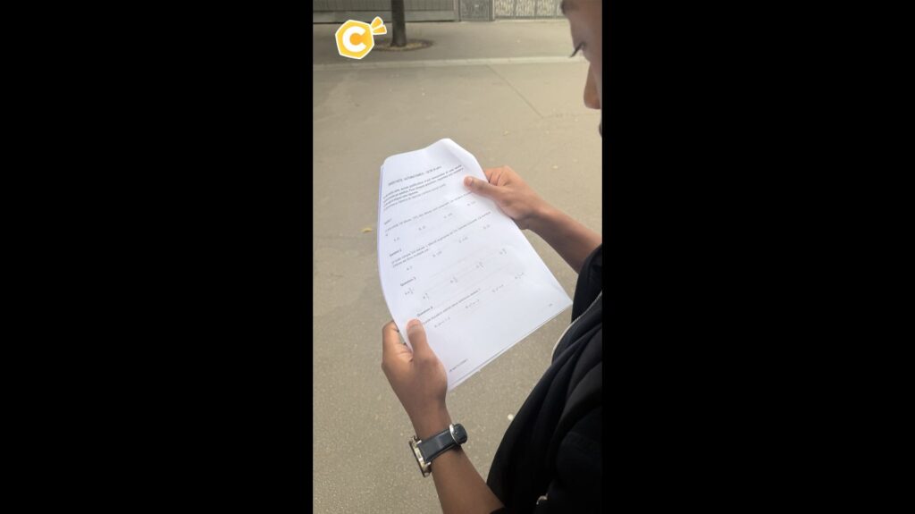 Réactions des élèves après l’épreuve du Bac de Maths : difficultés et résultats contrastés.