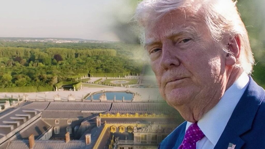 Tapis royal offert à Donald Trump lors de sa visite au château de Versailles.