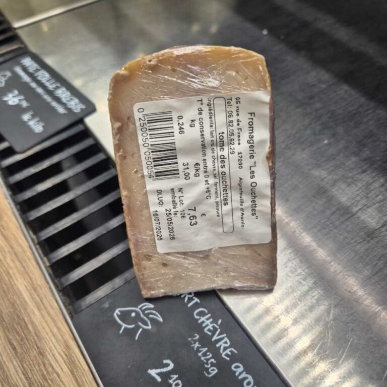 Rappel Consommateur – Détail Tome des Ouchettes Fromagerie les Ouchettes