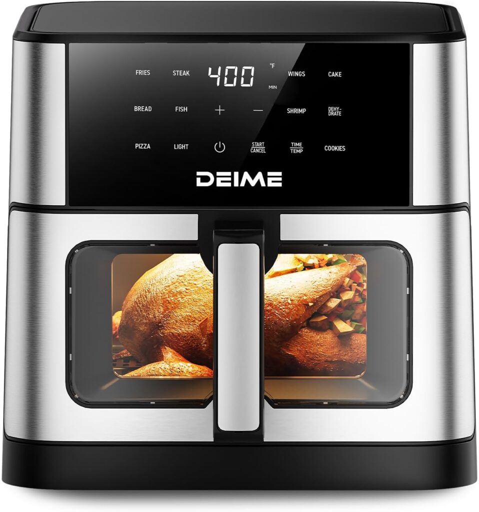 DEIME 10L Air Fryer 1800W : Capacité large et 10 modes de cuisson disponibles