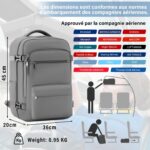 Coolife Cabin Luggage 45 x 36 x 20 cm : Bagages à main conformes aux normes EasyJet