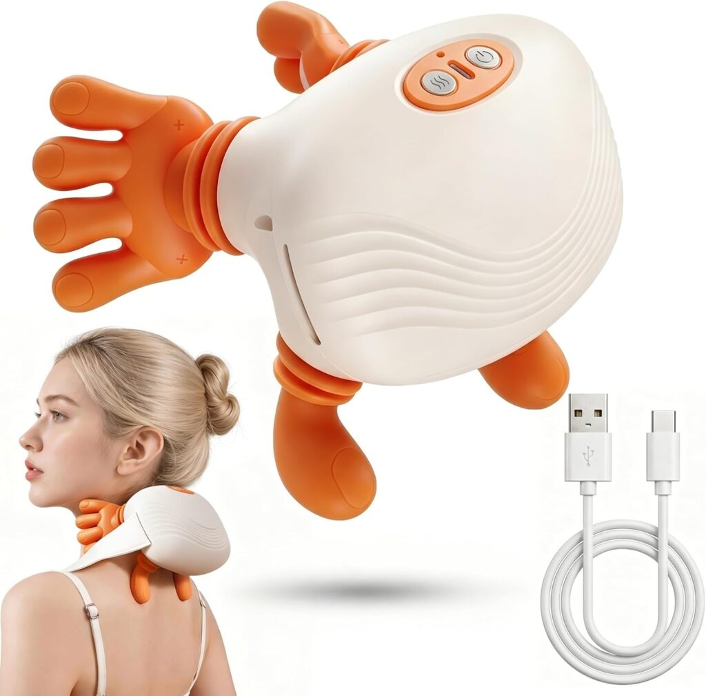 Dispositif de massage cervical 4D rechargeable par USB, 2000 mAh, pour hommes et femmes.