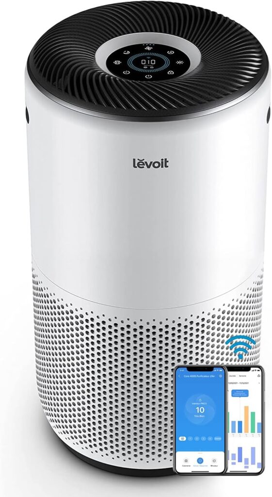 Purificateur d’air LEVOIT Core 400S HEPA, efficace jusqu’à 83 m², compatible Alexa, élimine 99.97% des particules PM2.5.