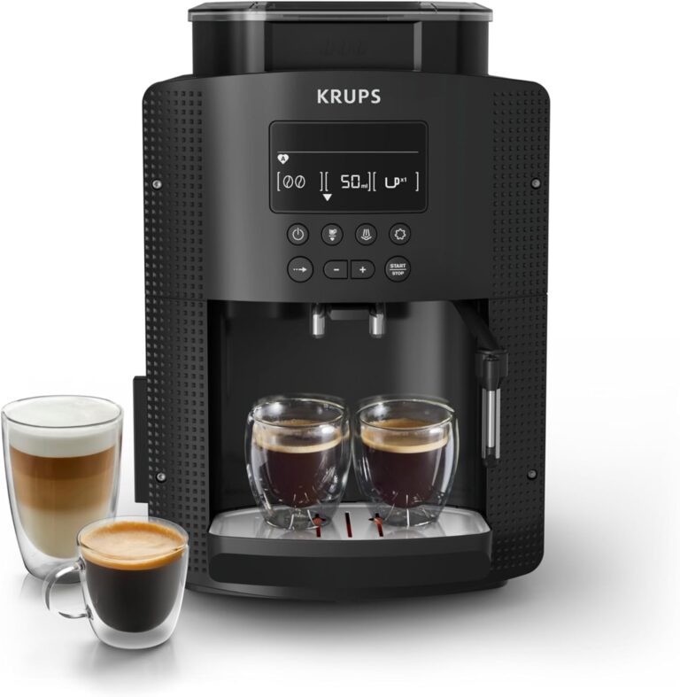KRUPS YY8135FD : Machine à café avec mousseur, pour deux tasses d’Espresso simultanément.