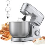 VEVOR 5.7 L Mixer : Robot de cuisine en acier inoxydable de 1500 W pour pétrir et fouetter.