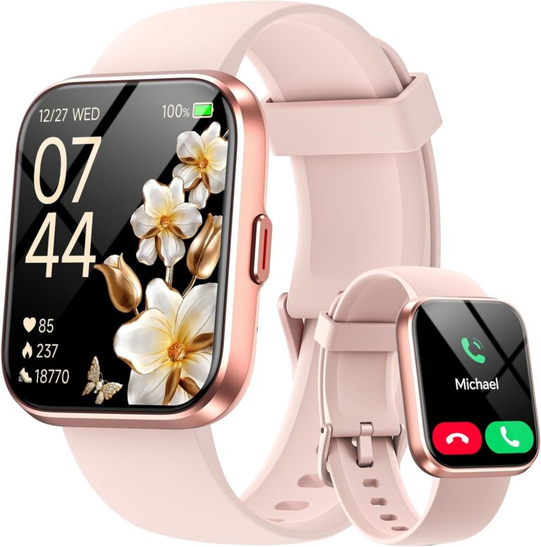 Montre connectée femme 1,8 pouces avec Alexa et fonction Bluetooth, IP68, pour Samsung et iPhone
