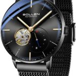 SOLLEN lance des montres squelettes mécaniques étanches avec aiguilles luminescentes pour hommes.