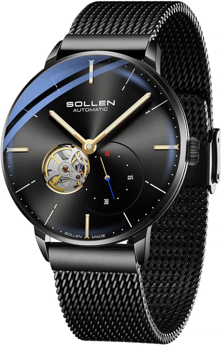 SOLLEN lance des montres squelettes mécaniques étanches avec aiguilles luminescentes pour hommes.