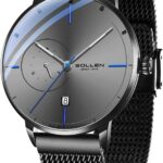 Montre automatique pour homme SOLLEN avec mouvement mécanique et affichage 24 heures.