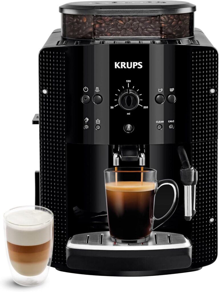 Krups YY8125FD : Machine à café automatique pour espresso, deux tasses simultanément.
