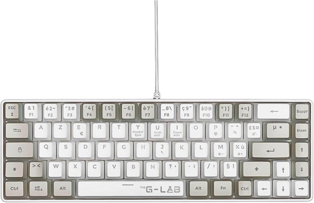 The G-Lab Keyz Hydrogen : Clavier Gamer Azerty 60% Compact avec Rétroéclairage Multicolore