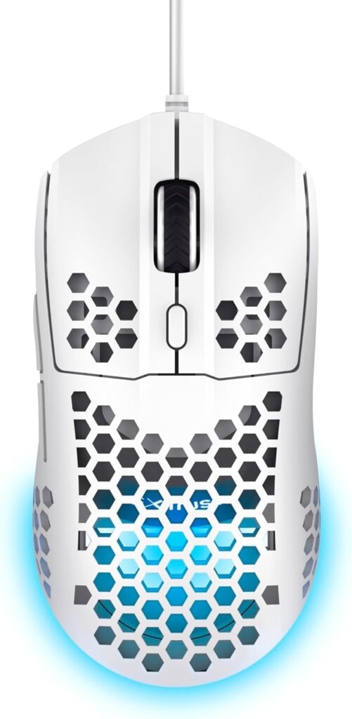 Trust Gaming GXT 928W Helox : Souris de jeu ultralégère avec capteur optique ajustable DPI 200-6400