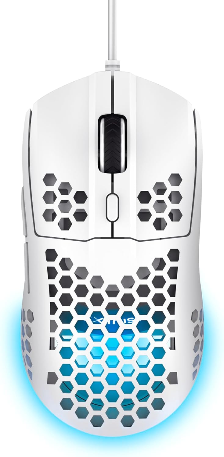 Trust Gaming GXT 928W Helox : Souris de jeu ultralégère avec capteur optique ajustable DPI 200-6400