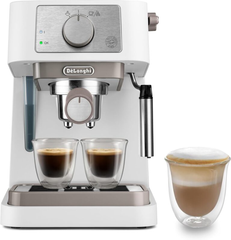 De’Longhi Stilosa EC260.W : Machine à café manuelle, pression de 15 bars, capacité d’1 litre.