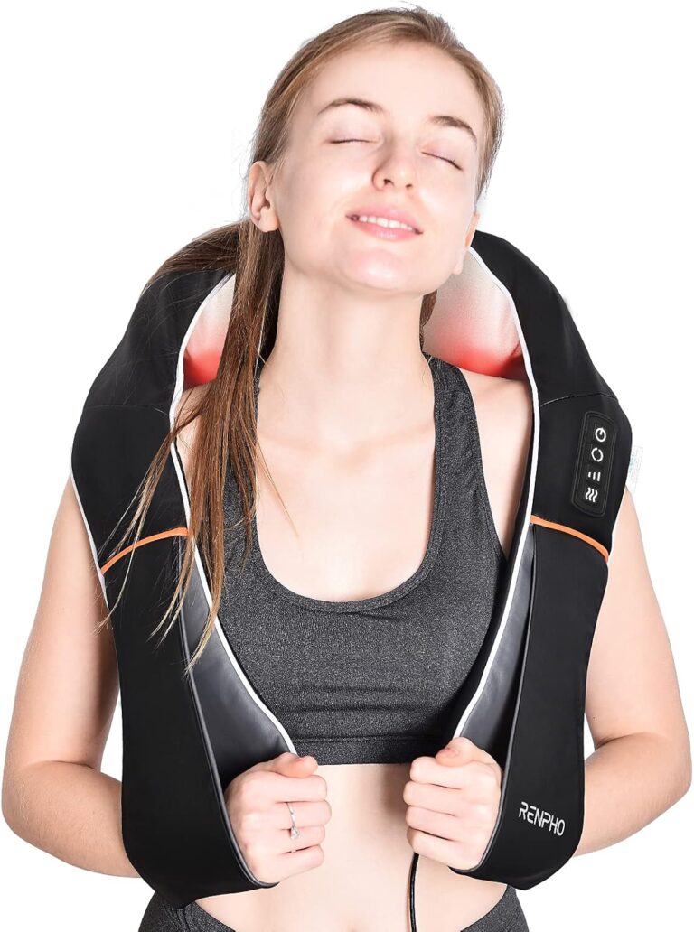 Renpho présente un masseur shiatsu électrique avec fonction chaleur pour le soulagement musculaire.