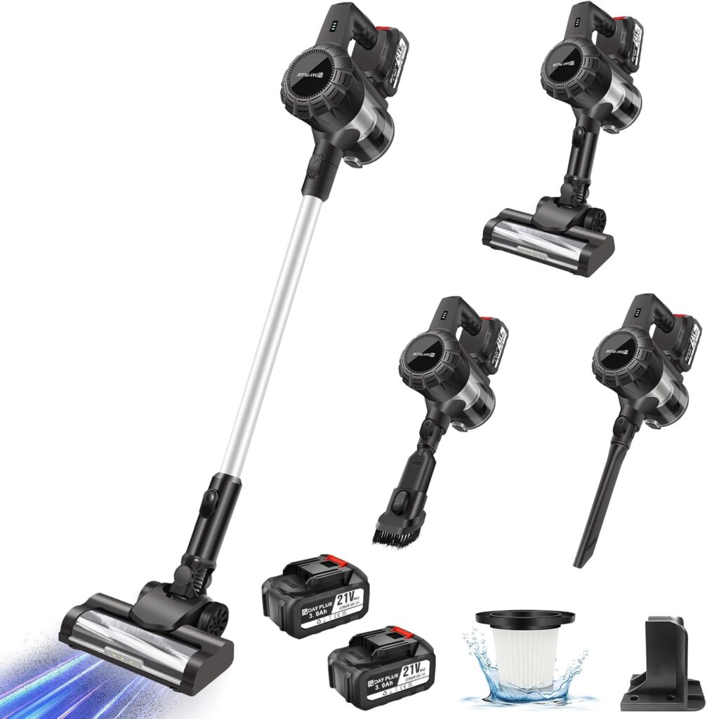Aspirateur sans fil 3 en 1 avec 65 minutes d’autonomie et filtre HEPA pour animaux et sols durs