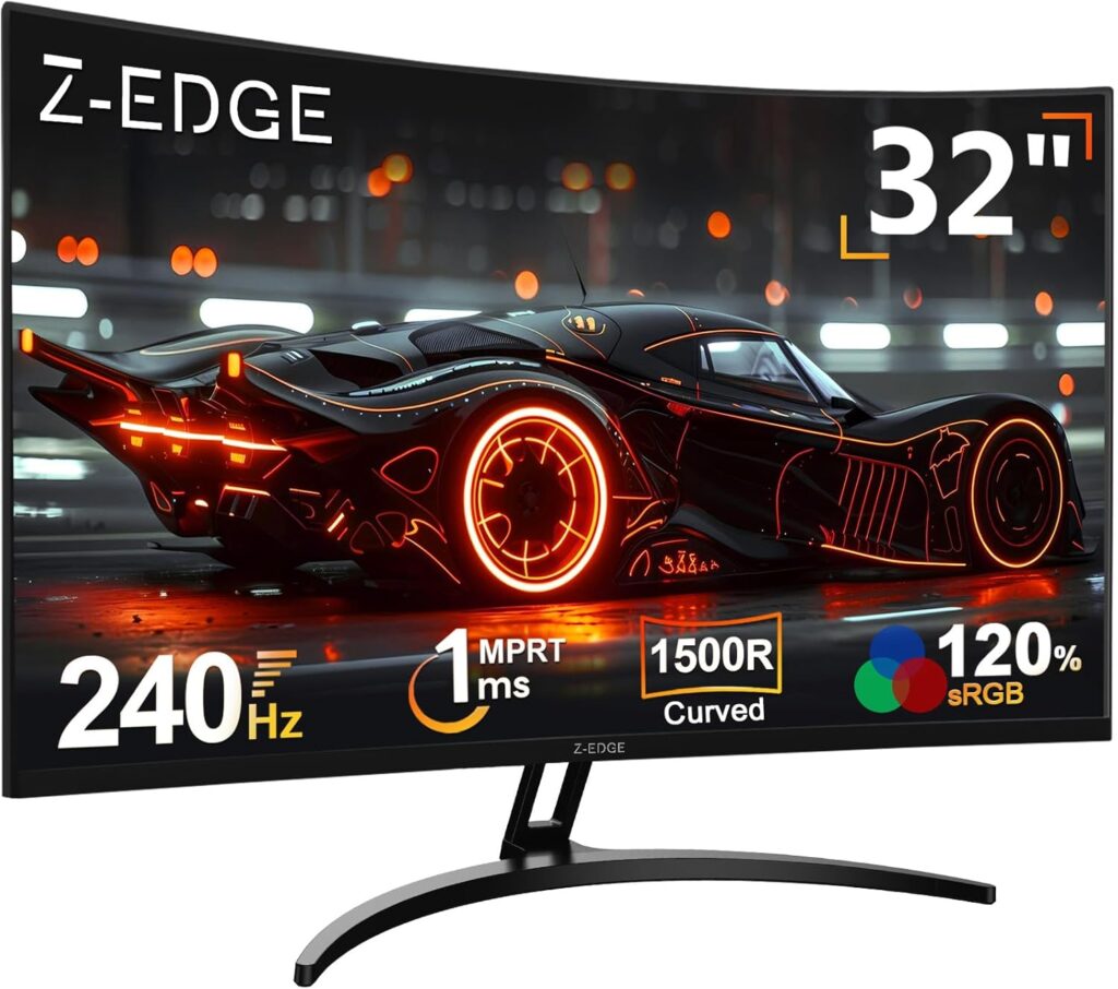 Z-Edge 32 pouces, 240 Hz, 1 ms : Moniteur gaming avec FreeSync et VESA 100 x 100 mm