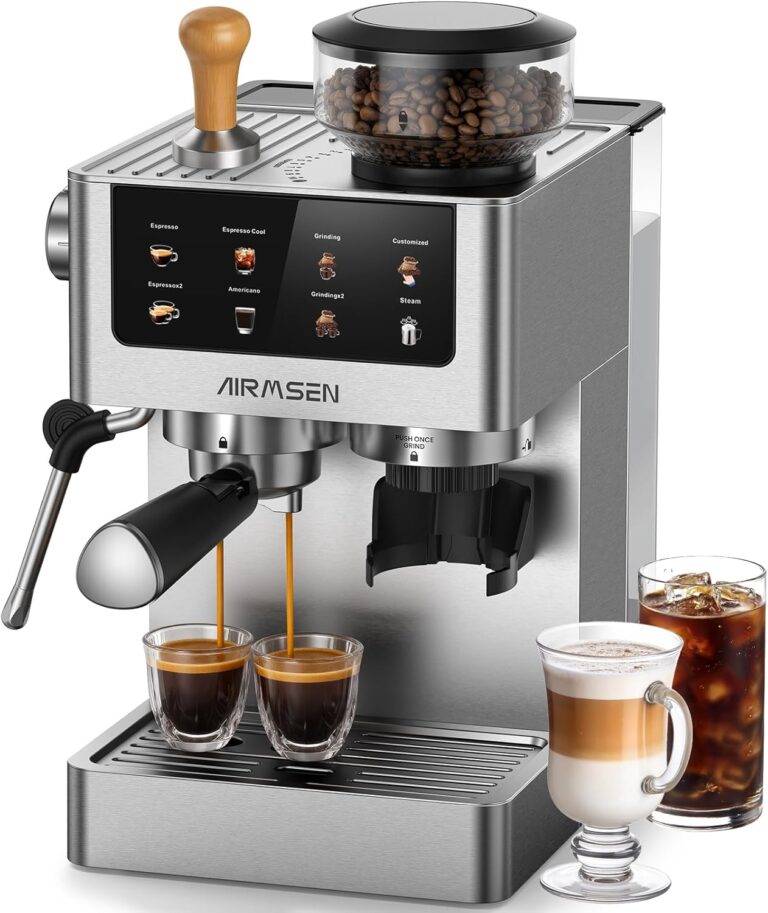 Airmsen lance une machine à café à 20 bars avec 10 réglages de mouture et écran tactile.
