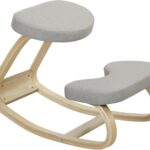 HOMCOM présente une chaise ergonomique inclinable en tissu lin avec mouvement de balancement, 50x73x55cm.