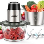 Ganiza 500 W : Hachoir électrique avec doubles lames et deux bols de 1,8L pour viandes et légumes