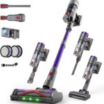 Aspirateur sans fil puissant de 600W avec affichage LED et station de chargement pour tous types de sols