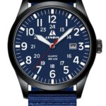 LN LENQIN présente une montre militaire analogique étanche pour hommes avec affichage de date.