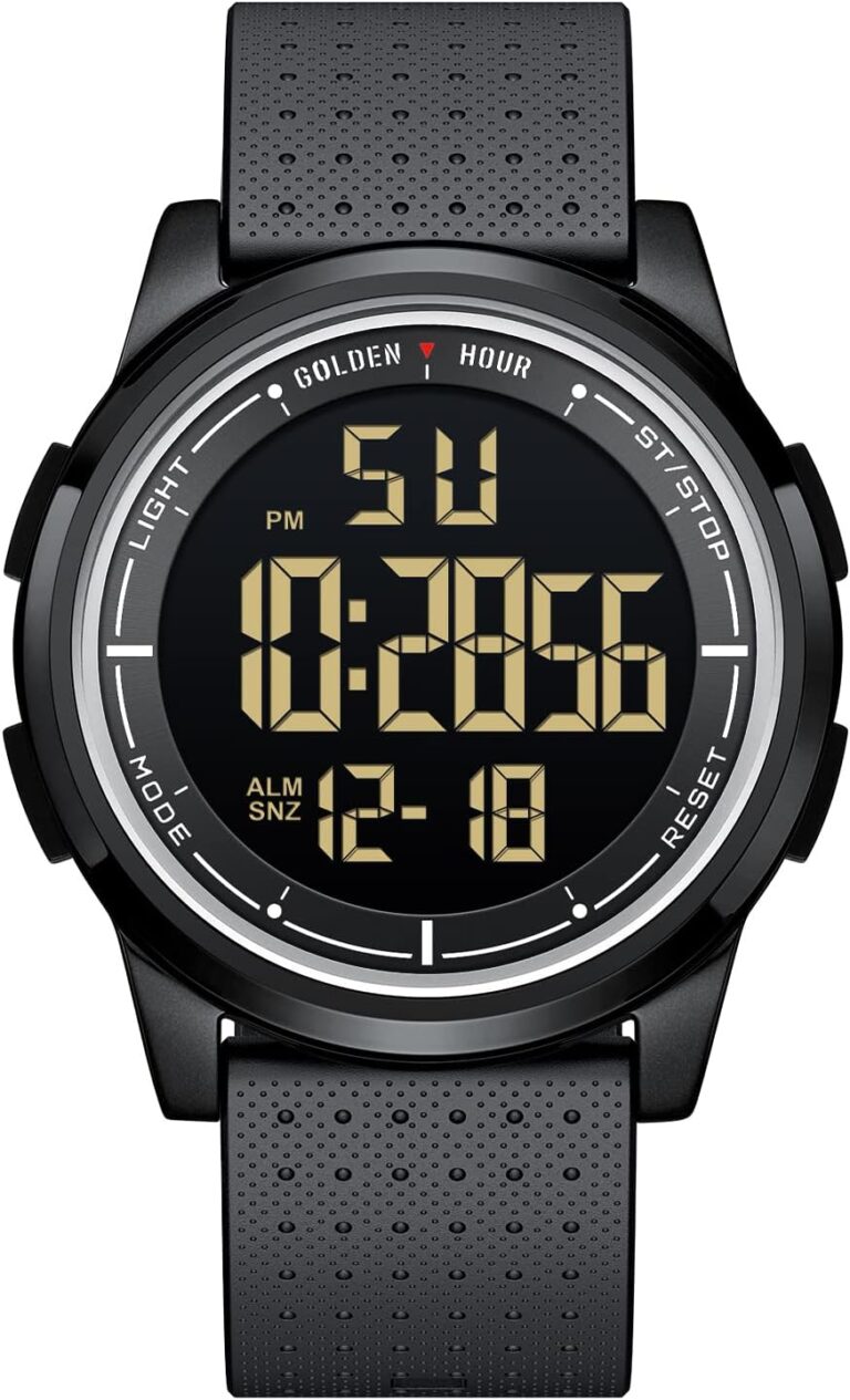 GOLDEN HOUR : montre numérique étanche ultra-fine avec affichage large en silicone disponible pour hommes et femmes