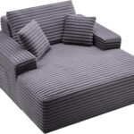 VEVOR Lance un fauteuil lounge moderne de 48,8 pouces pour intérieur et lecture en gris