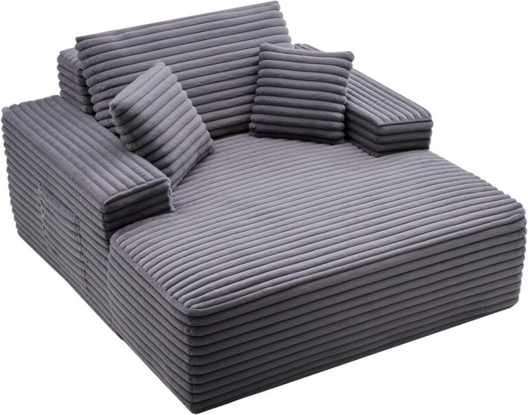 VEVOR Lance un fauteuil lounge moderne de 48,8 pouces pour intérieur et lecture en gris