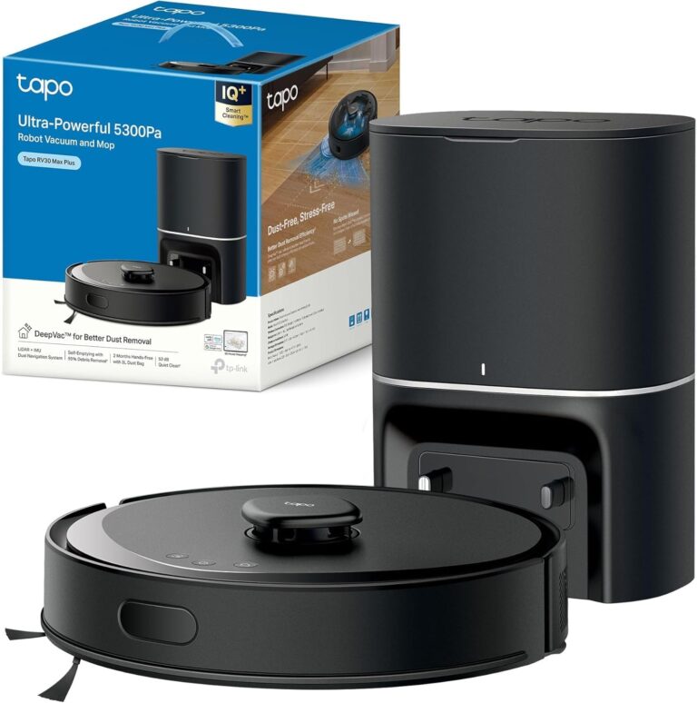 Tapo RV30Max : Aspirateur robot 4 en 1 ultra puissant de 5300Pa avec navigation LiDAR