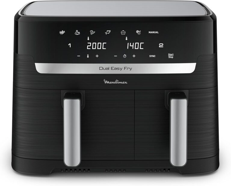 Moulinex lance l’Easy Fry Essential en acier inoxydable, capacité 8,3L, pour jusqu’à 8 personnes.
