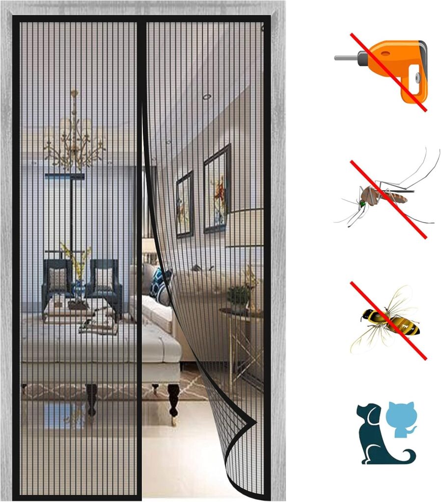 Réseau magnétique anti-moustiques personnalisable pour portes de salon et patios