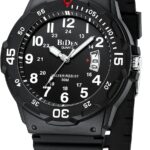 HANPOSH présente une montre pour homme avec cadran lumineux en acier inoxydable et étanchéité.