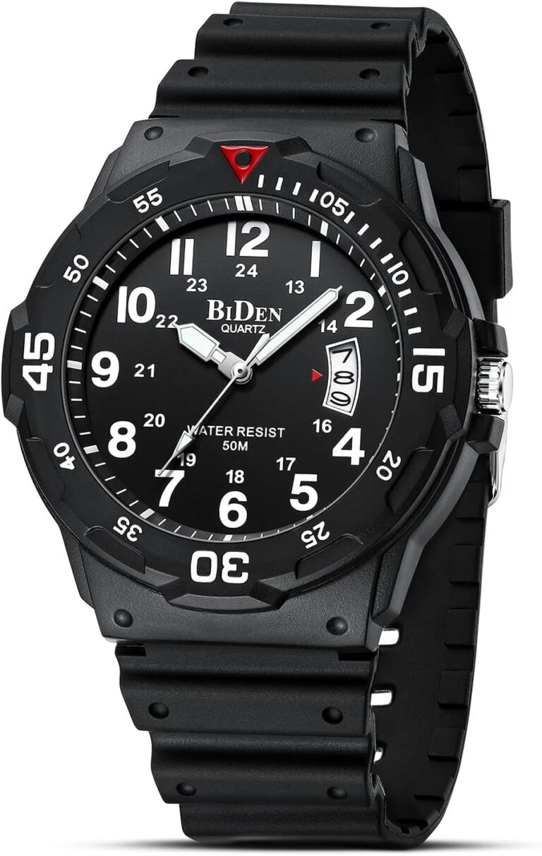 HANPOSH présente une montre pour homme avec cadran lumineux en acier inoxydable et étanchéité.