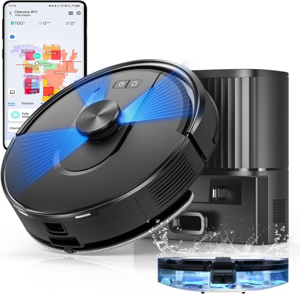 Vexilar Cleanova W11 : Aspirateur robot de 5000Pa avec navigation LiDAR et drainage automatique