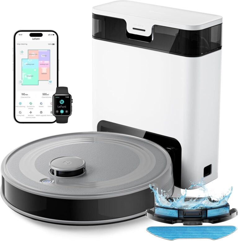 Lefant M2 Pro: Aspirateur Robot 6000Pa avec Station de Vidage Automatique et Navigation Laser