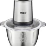 YASHE 500W : Hachoir électrique avec bol en inox de 1,8 L et 4 lames, 2 vitesses.